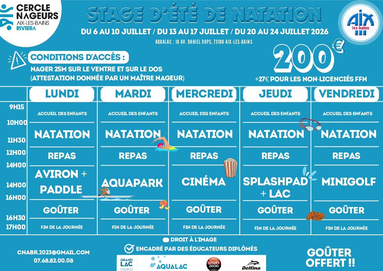 Stage d'été 2026 - 3 semaines du 6 au 24 juillet 2026